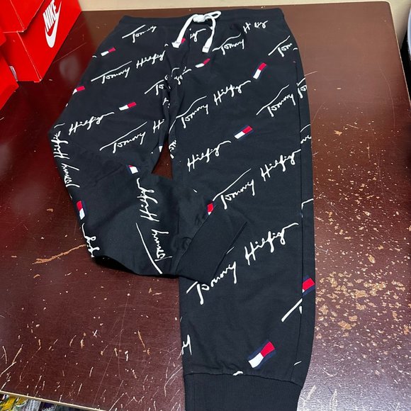 Tommy Hilfiger Mens Black Elastic Waist Tapered Leg Jogger Pants Size S M XL - Picture 2 of 6
